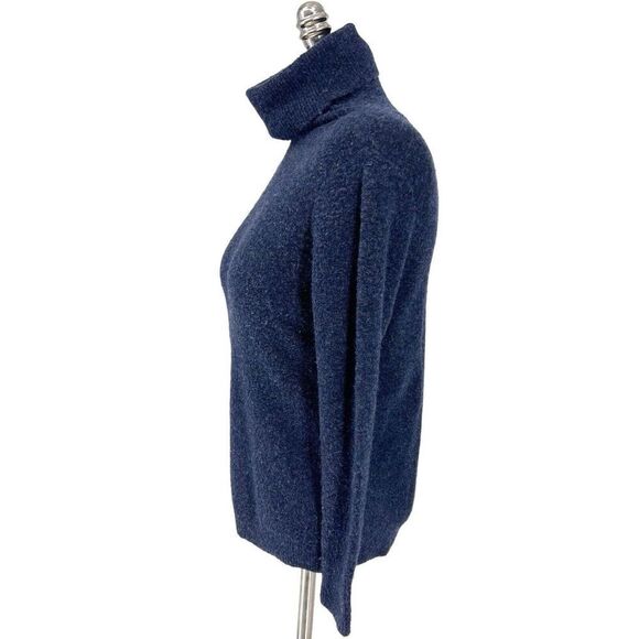 Joie Small Navy Alpaca Wool Nylon Fuzzy Pullover Turtleneck Sweater Soft Comfy - Picture 3 of 6